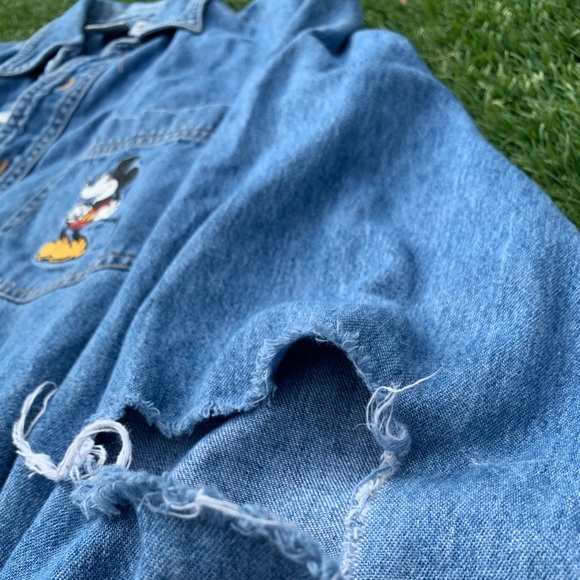Blue Mickey Ripped Jean Jacket - Picture 4 of 5